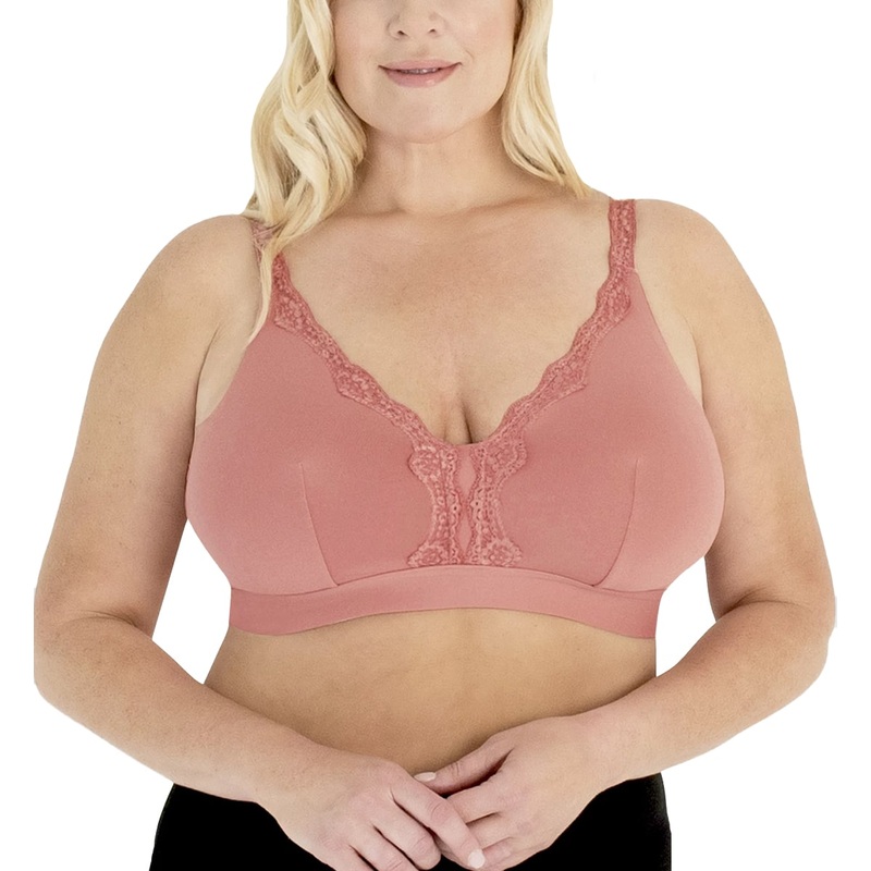 Leading Lady Wirefree Lace Trim Comfort Softcup Bra (5072) – Whisky Rose