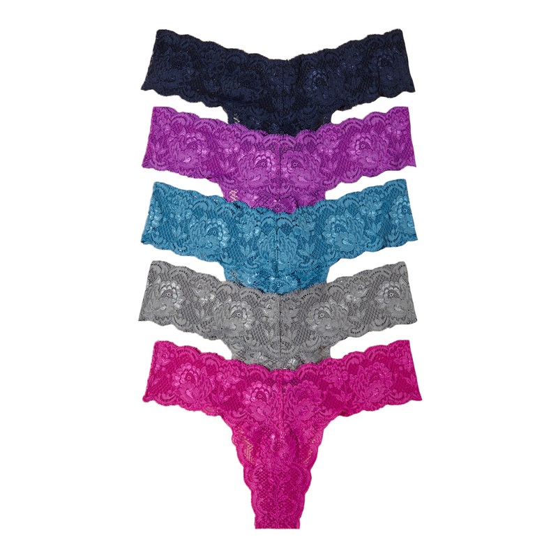 Cosabella Never Say Never 5 PACK Cutie Low Rise Thongs (NSNPK5321) – Navy/Malawi/Cyclamen/Cape Fuchsia/Platinum