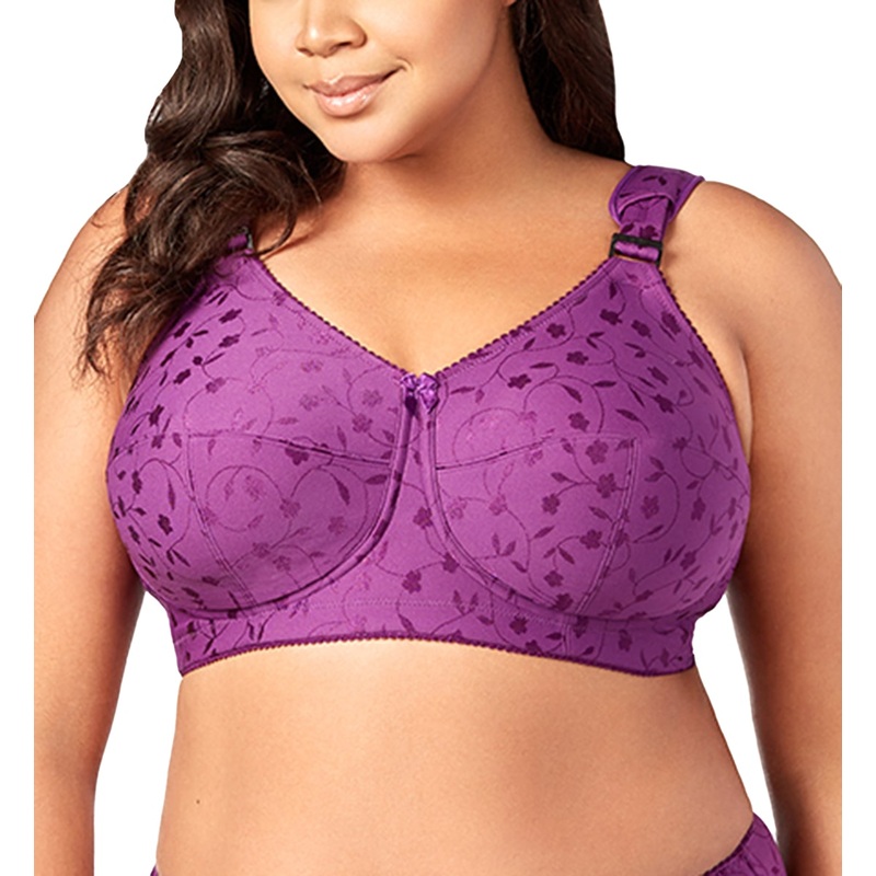 Elila Sidney Jacquard Full Support Softcup Bra (1305) – Aubergine