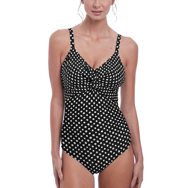 Fantasie Santa Monica Twist Front Underwire Swimsuit (6728) – Black/White