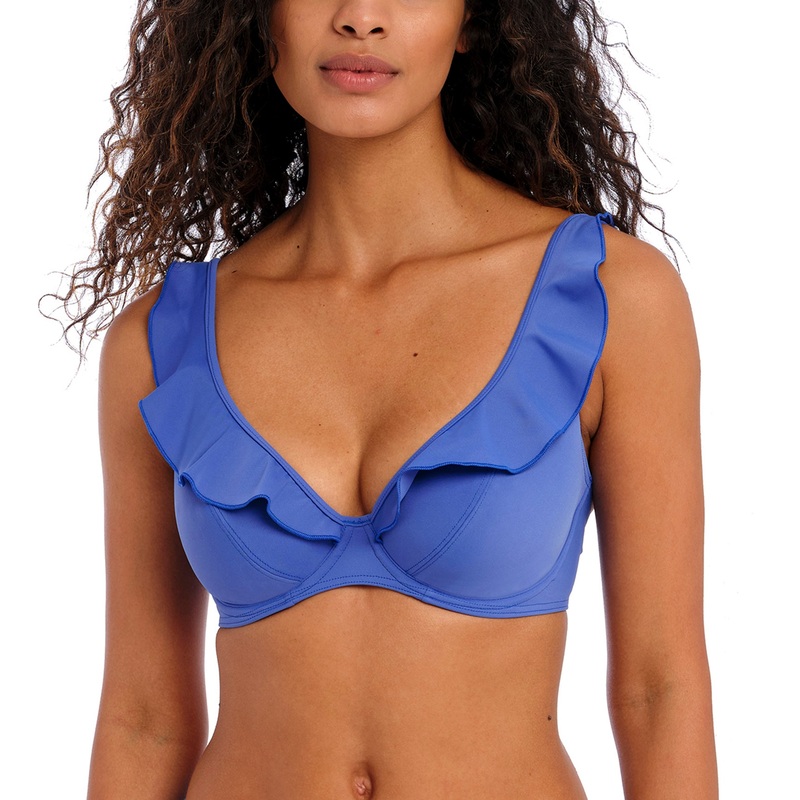 Freya Jewel Cove High Apex Underwire Bikini Top with J Hook (7230) – Plain Azure