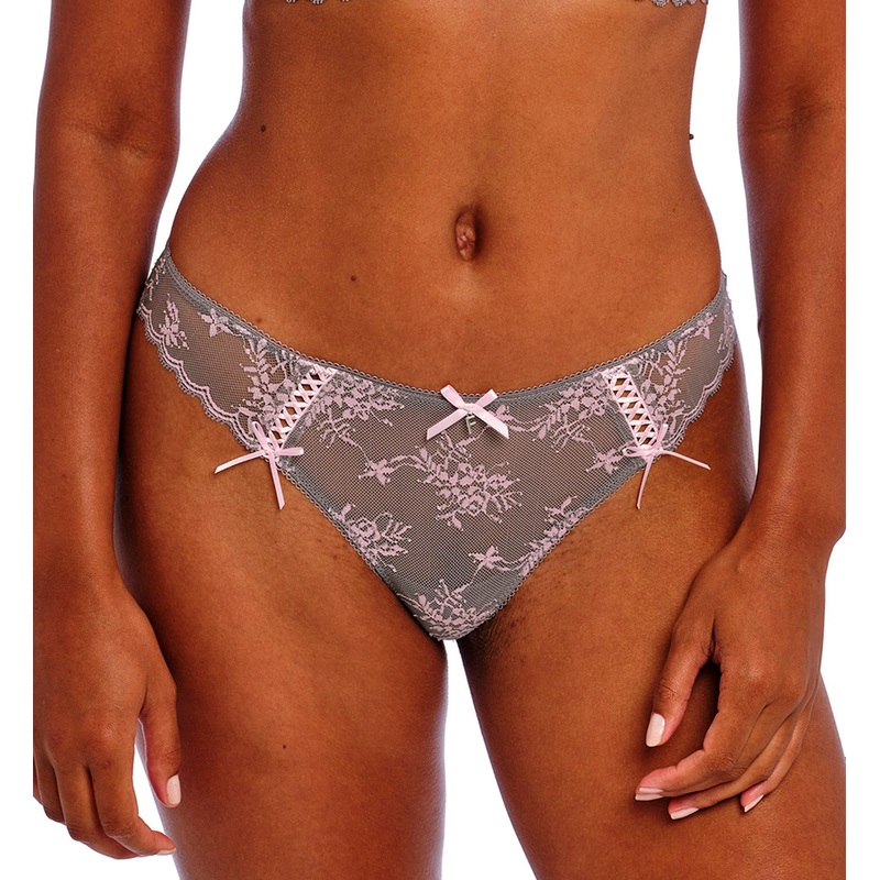Freya Offbeat Decadence Lace Brazilian Panty (402571) – Grey/Pink
