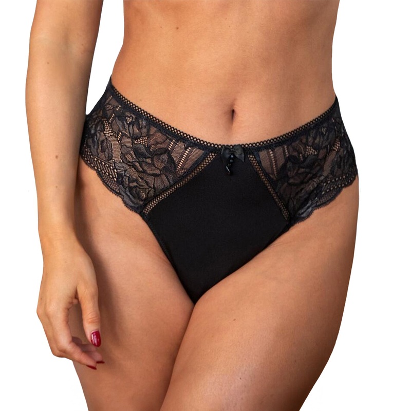 Pour Moi Ooo La La High Waist Brazilian Brief (28603) – Black/Slate