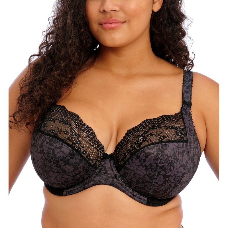 Elomi Lucie Banded Stretch Lace Plunge Underwire Bra (4490) – Black