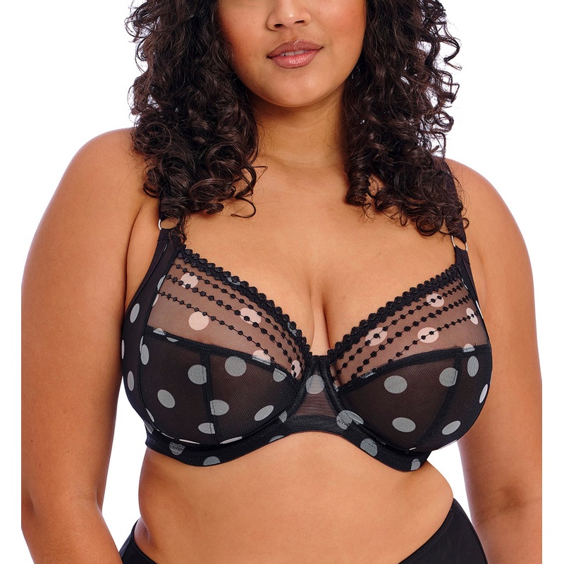 Elomi Matilda Banded Plunge Underwire Bra (8900) – Black Dot