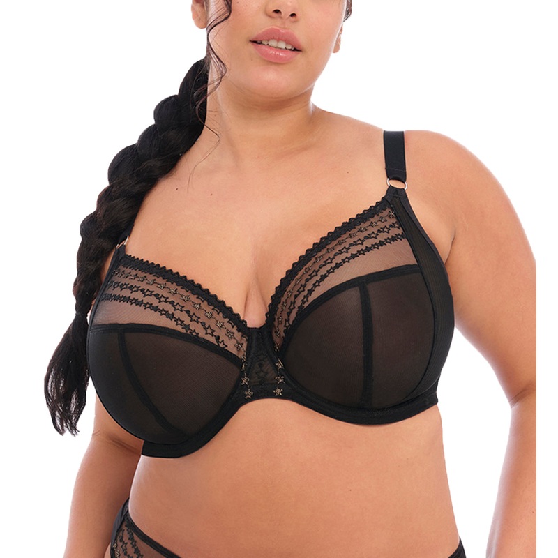 Elomi Matilda Banded Plunge Underwire Bra (8900) – Black Star