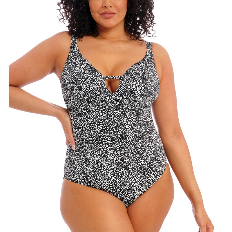 Elomi Pebble Cove Plunge Non Wire One Piece Swimsuit (ES801143) – Black