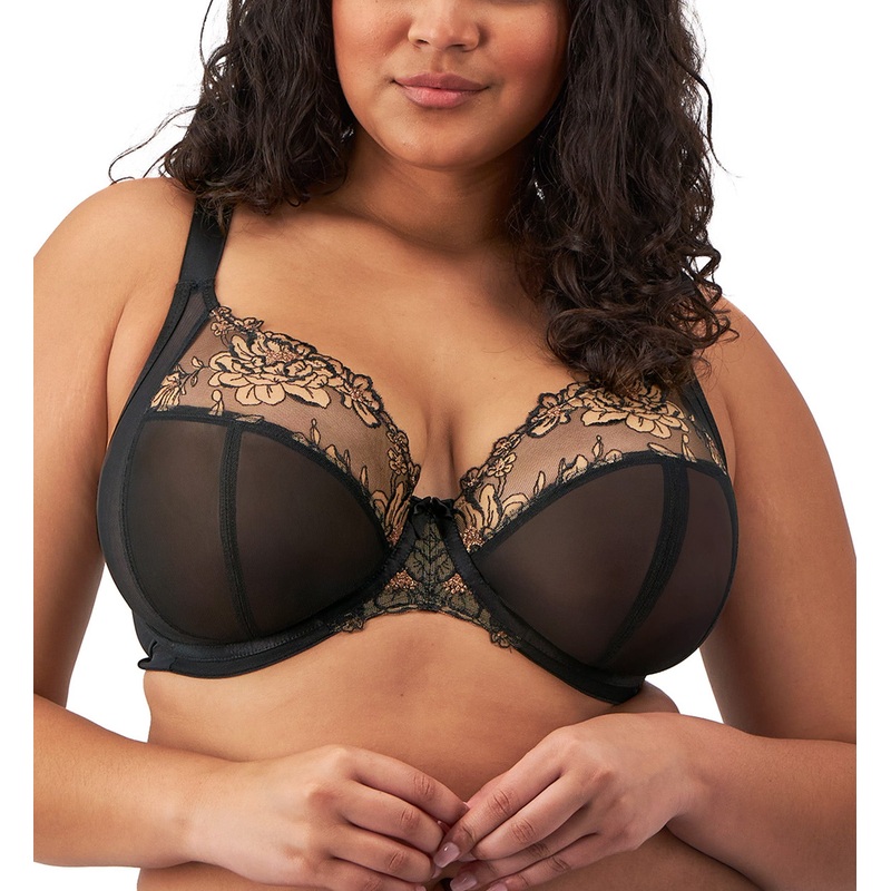 Elomi Teagan Banded Plunge Underwire Bra (302602) – Black/Almond