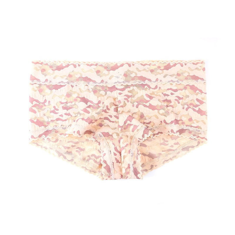 Hanky Panky Camo Lace Boyshort PLUS (4J1284X) – Vanilla/Desert Rose