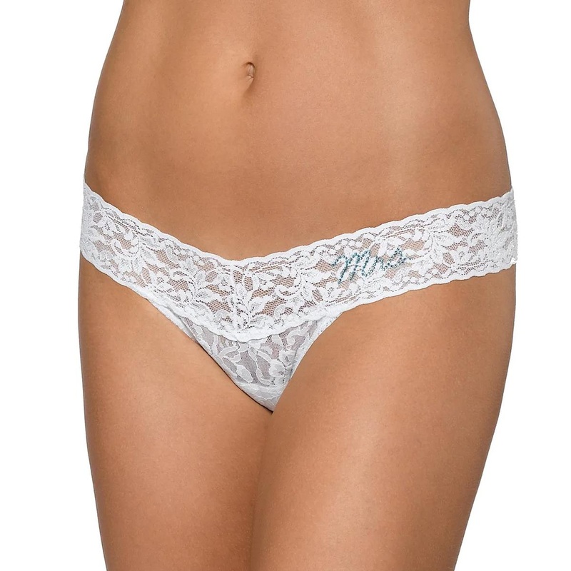 Hanky Panky Bridal MRS Low Rise Thong (4810T2) – White/Blue Crystal