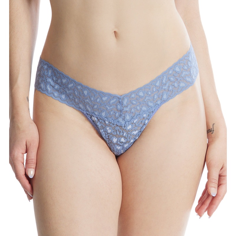 Hanky Panky Cross Dyed Leopard Low Rise Thong (7J1051P) – Stonewash/Serenity Blue