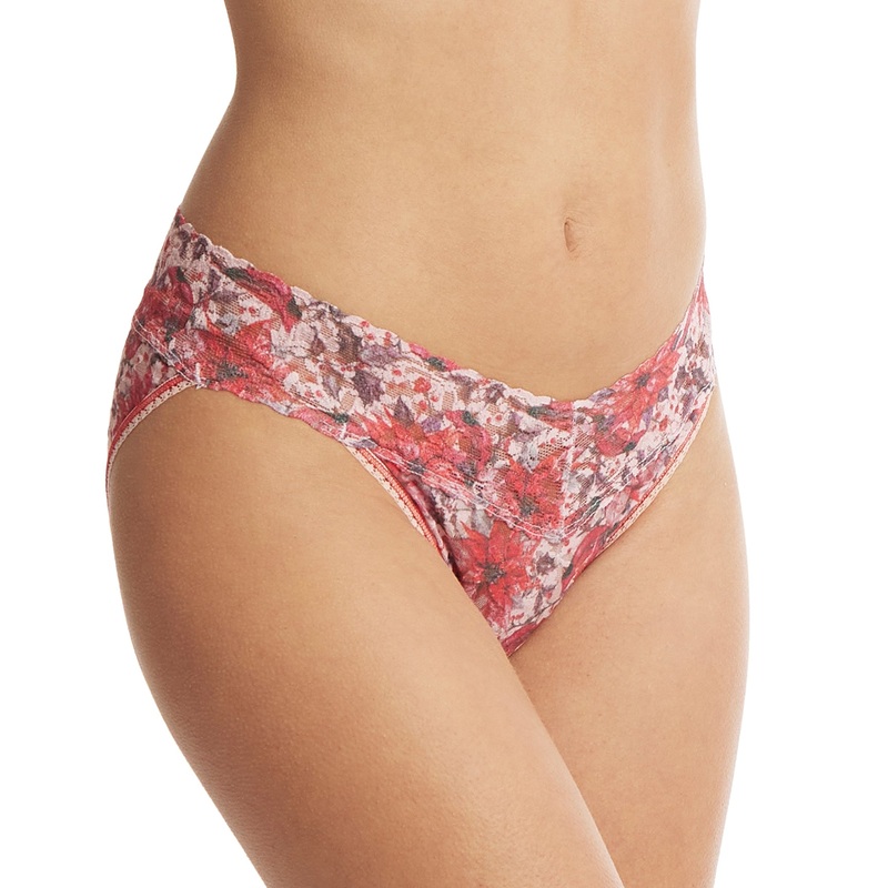 Hanky Panky Signature Lace Printed V-kini (PR482374) – Poinsettia