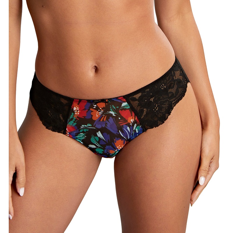 Panache Nina Brazilian Panty Brief (10942) – Black/Floral