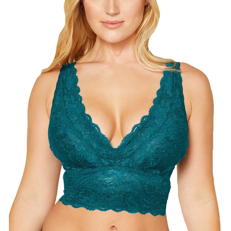Cosabella Never Say Never CURVY Plungie Longline Bralette (NEVER1385) – Deep Green