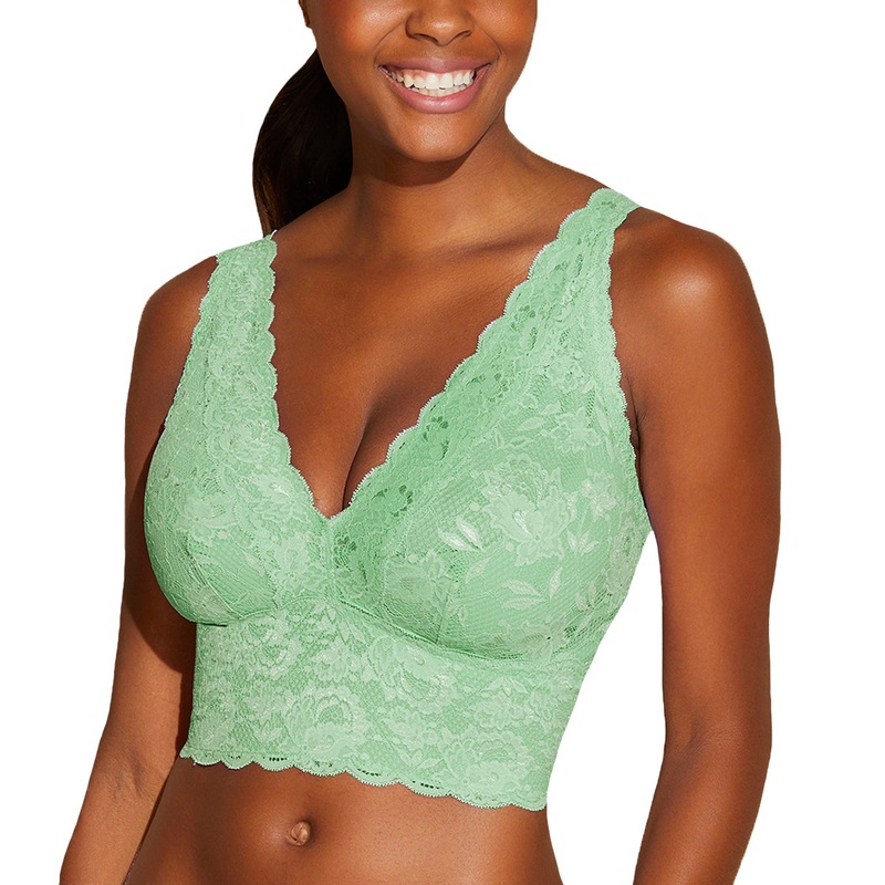 Cosabella Never Say Never CURVY Plungie Longline Bralette (NEVER1385) – Ghana Green