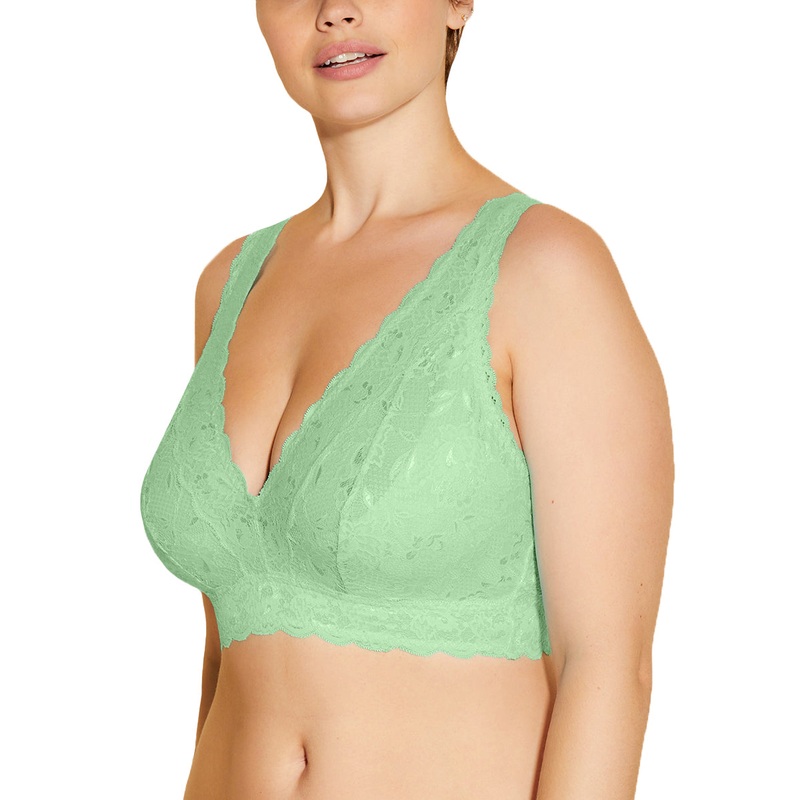 Cosabella Never Say Never SUPER CURVY Plungie Longline Bralette (NEVER1389) – Ghana Green