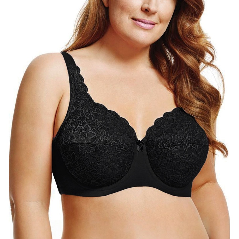 Elila Isabella Stretch Lace Full Coverage Underwire Bra (2311) – Black