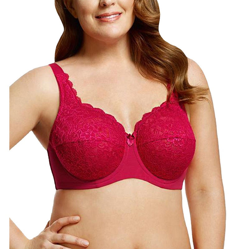Elila Isabella Stretch Lace Full Coverage Underwire Bra (2311) – Red