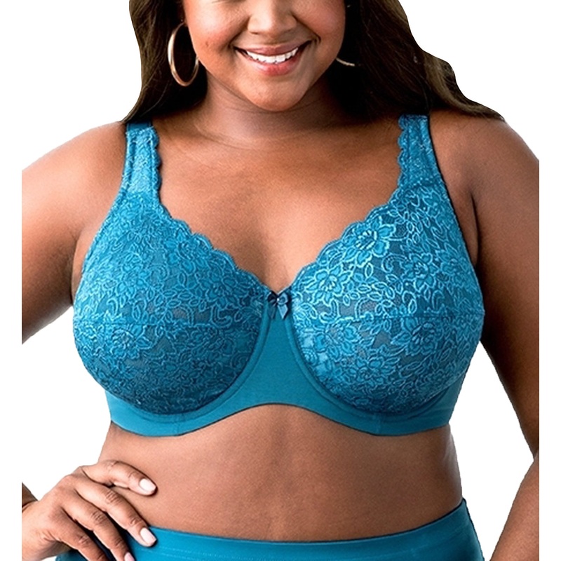 Elila Isabella Stretch Lace Full Coverage Underwire Bra (2311) – Teal