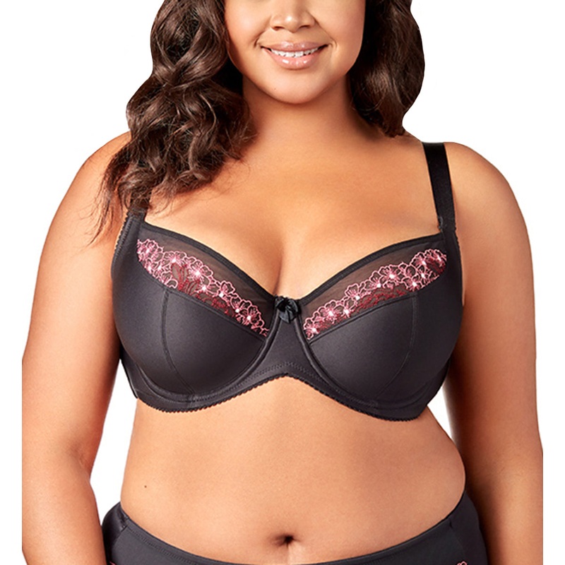 Elila Swiss Embroidery Balcony Underwire Bra (2918) – Black