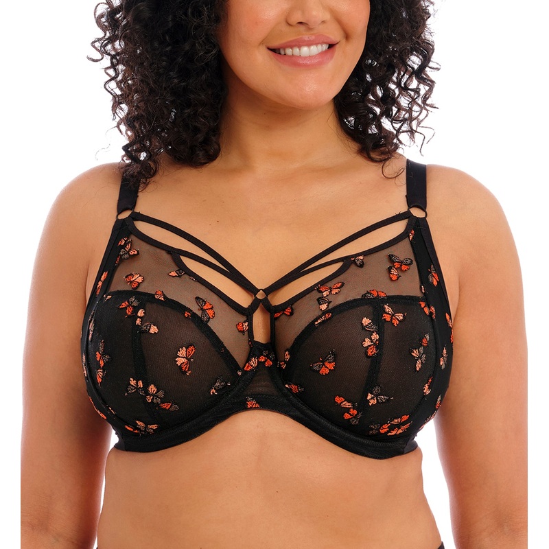 Elomi Sachi Strappy Plunge Underwire Bra (4353) – Black Butterfly