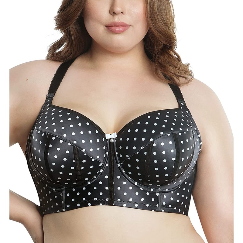 Parfait Charlotte Padded Underwire Longline Bra (6977) – Black Dot