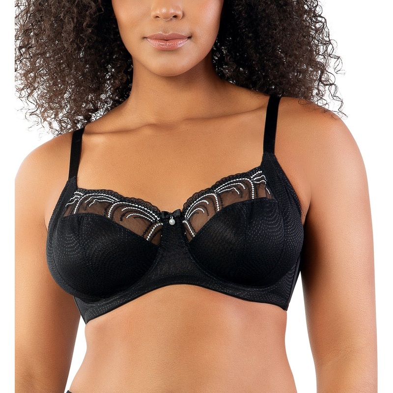 Parfait Pearl Unlined Side Support Underwire Bra (P60923) – Black