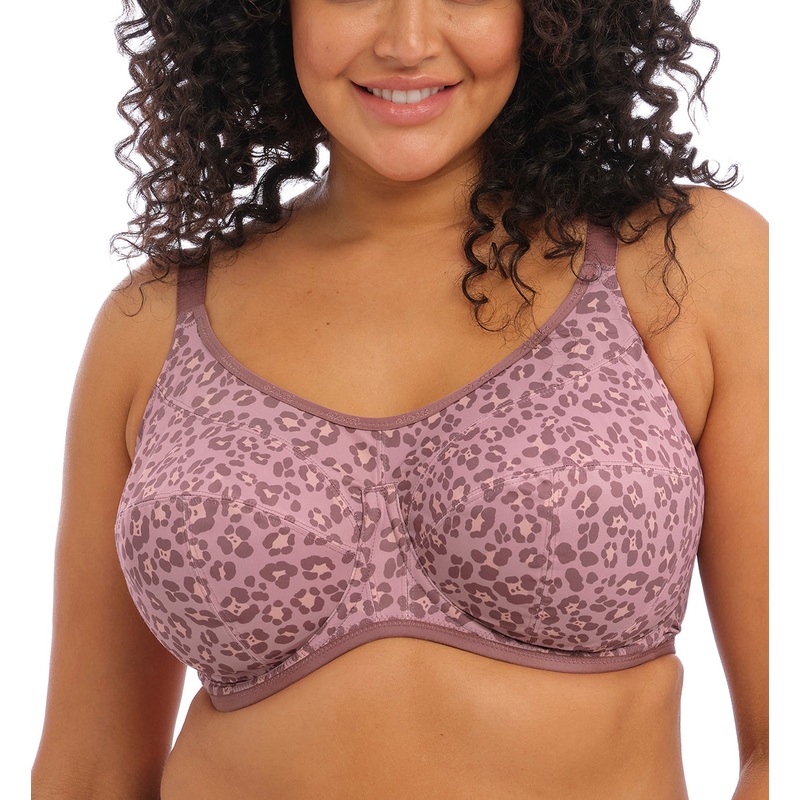 Elomi Energise J-Hook Underwire Sports Bra (8042) – Dusky Leopard