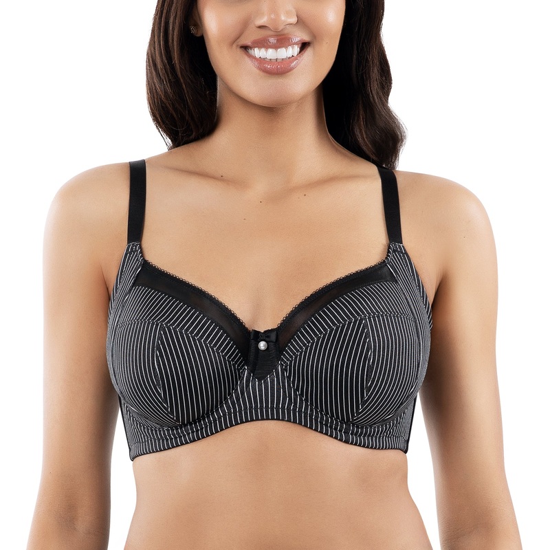 Parfait Adele Unlined Plunge Underwire Bra (P61321) – Black Stripe