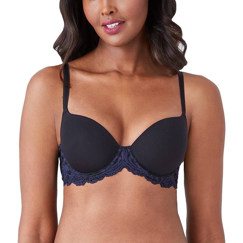 Wacoal Instant Icon Contour Plunge Underwire Bra (853322) – Black Eclipse