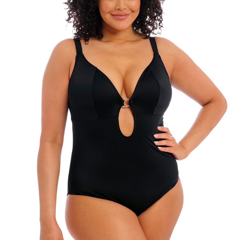 Elomi Plain Sailing Super Plunge Non Wire One Piece Swimsuit (ES7280) – Black