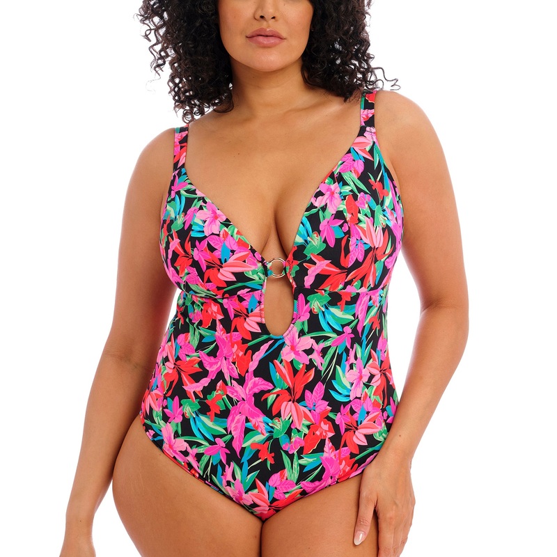 Elomi Savaneta Super Plunge Non Wire One Piece Swimsuit (ES801343) – Black