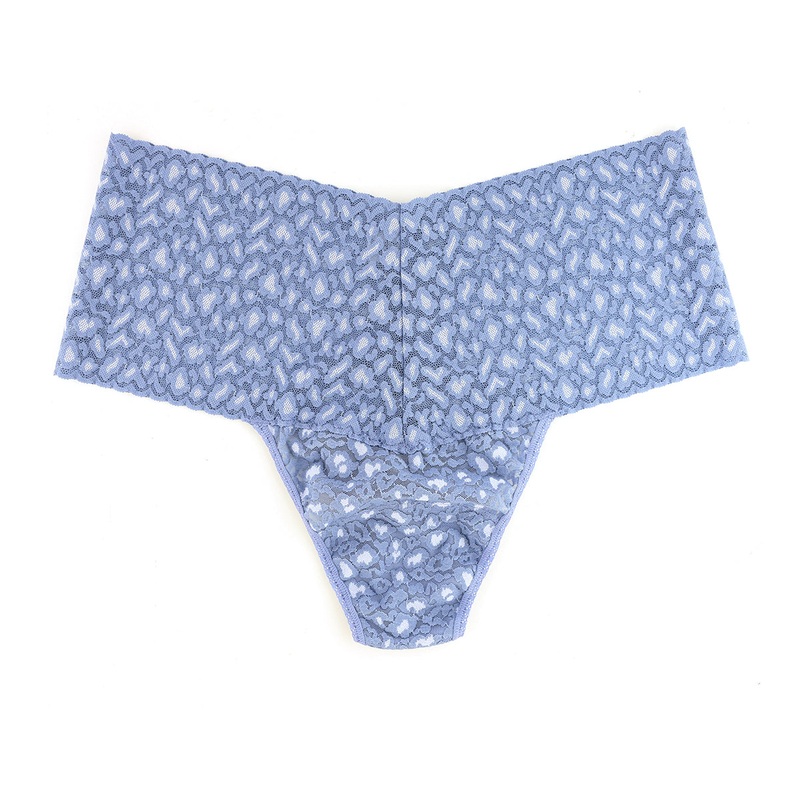 Hanky Panky Cross Dyed Leopard High-Waist Retro Thong PLUS (7J1921X) – Stonewash/Serenity Blue