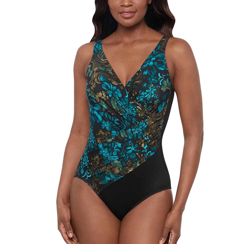 Miraclesuit Flor De Mare Oceanus Underwire One Piece Swimsuit DD-Cup (6566588DD) – Black/Multi