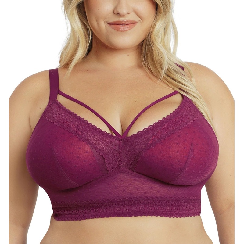 Parfait Mia Dot Wire-Free Padded Mesh Bralette (P6011) – Blackberry