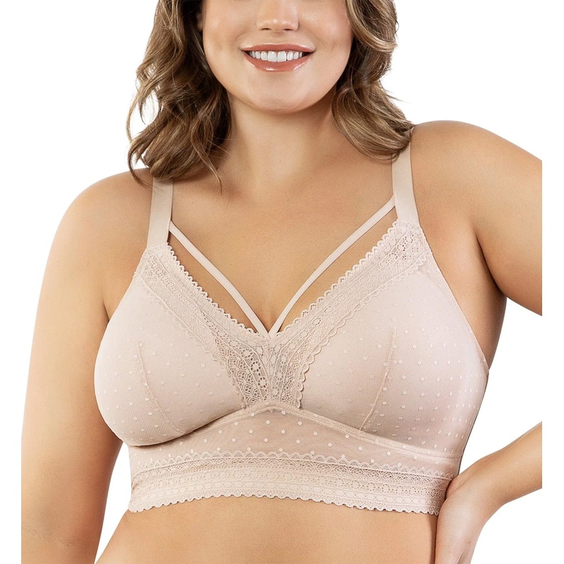 Parfait Mia Dot Wire-Free Padded Mesh Bralette (P6011) – Cameo Rose