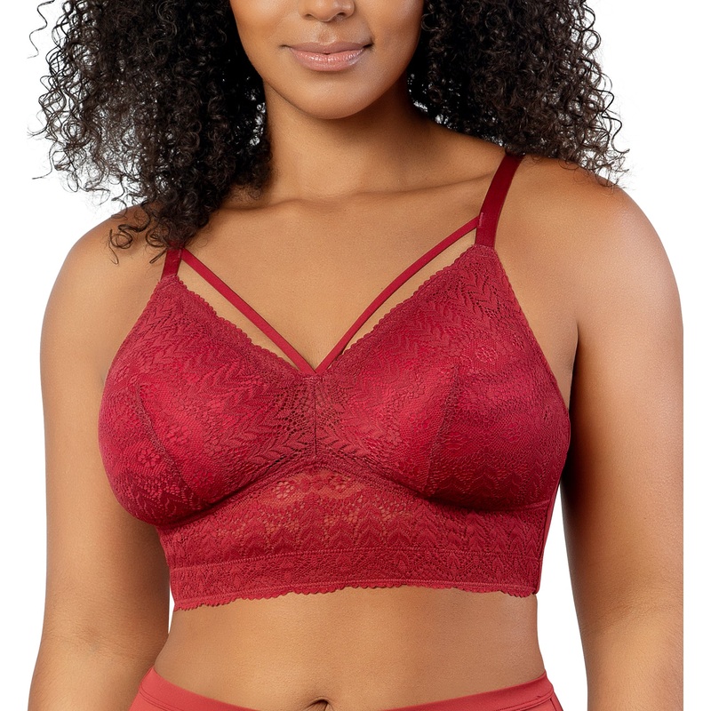Parfait Mia Lace Longline Bralette (P5951) – Rio Red