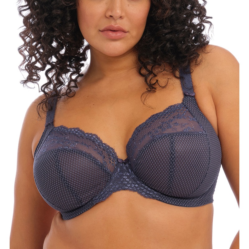 Elomi Charley Banded Stretch Lace Plunge Underwire Bra (4382) – Storm
