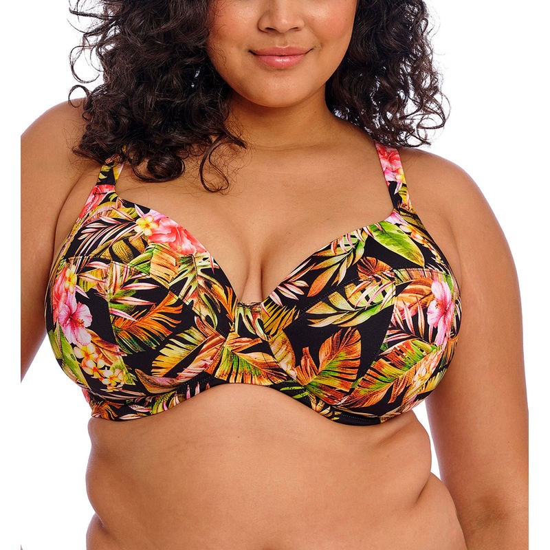 Elomi Tiger Valley Plunge Underwire Bikini Top (ES802302) – Black