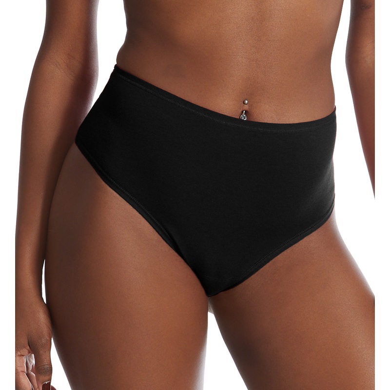 Hanky Panky Play Cotton Hi-Rise Thong (721924) – Black