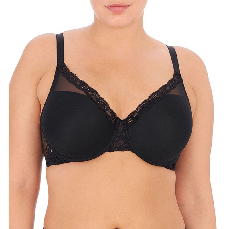 Natori Feathers Full Figure Contour Plunge Underwire Bra (741299) – Black