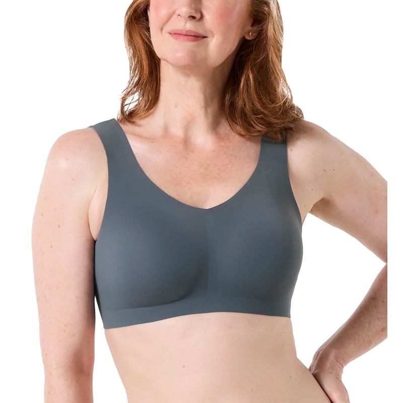 Evelyn & Bobbie DEFY V-Neck Bralette w/ Removable Pads (1833) – Slate Grey