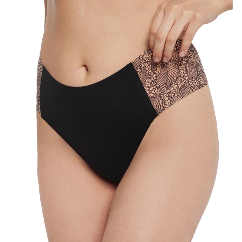 Evelyn & Bobbie High-Waisted Thong (1703) – Black Lace