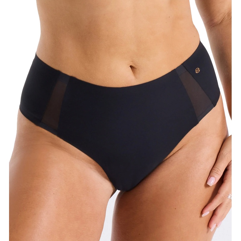 Evelyn & Bobbie Mesh High-Waisted Thong (1871) – Black Mesh